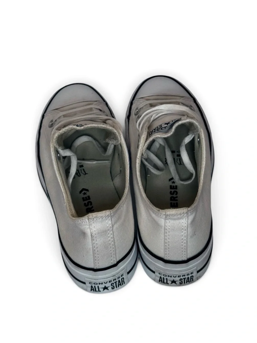 Converse Low Top Sneakers in White with Black Trim